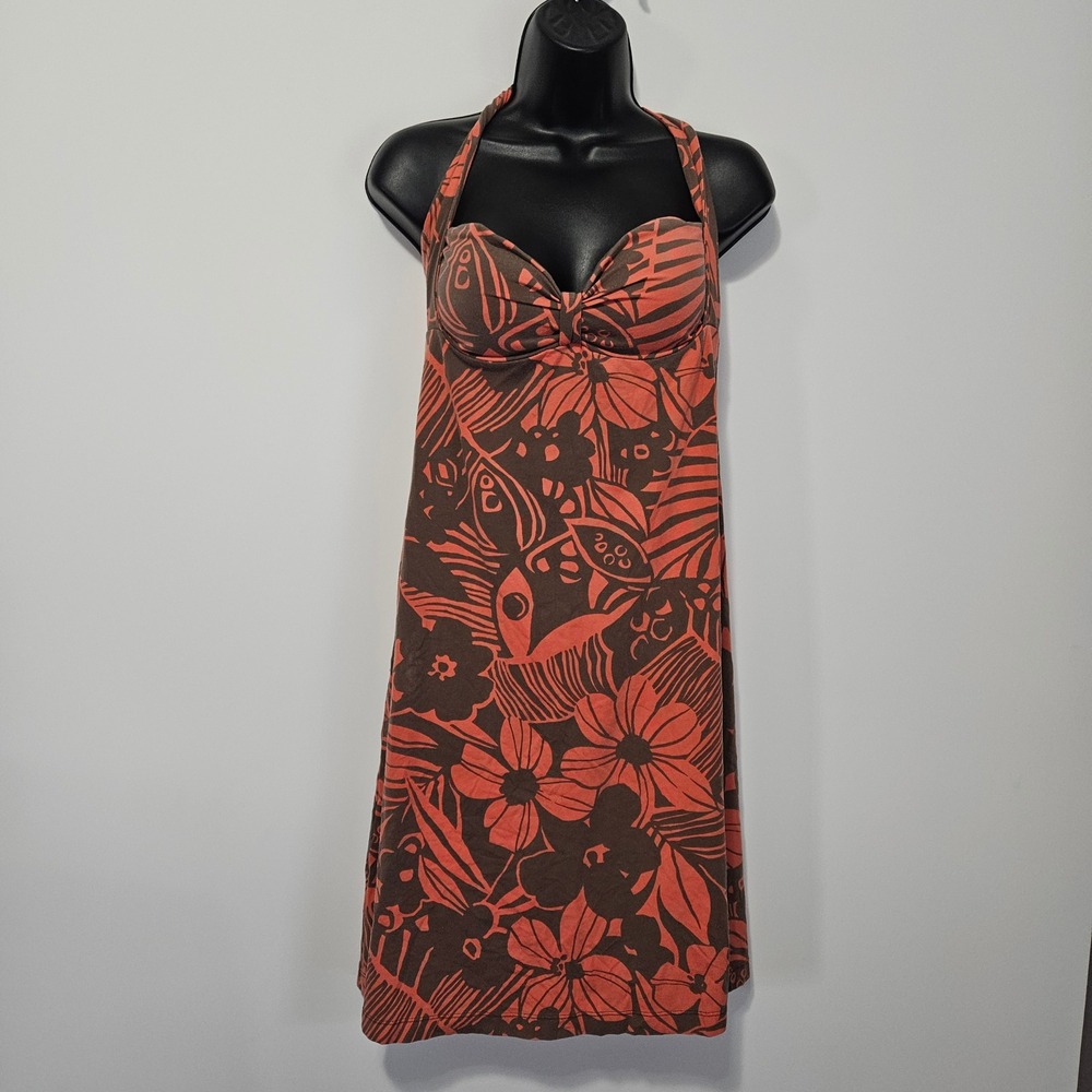 Tommy Bahama Halter Dress Small Floral Tropical Sweetheart Resort Supima Cotton